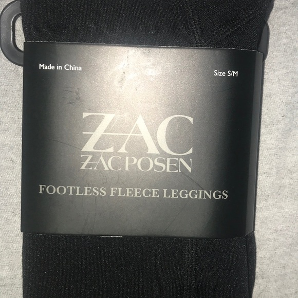 Zac Posen Pants - Zac Posen Footless Black Fleece Leggings